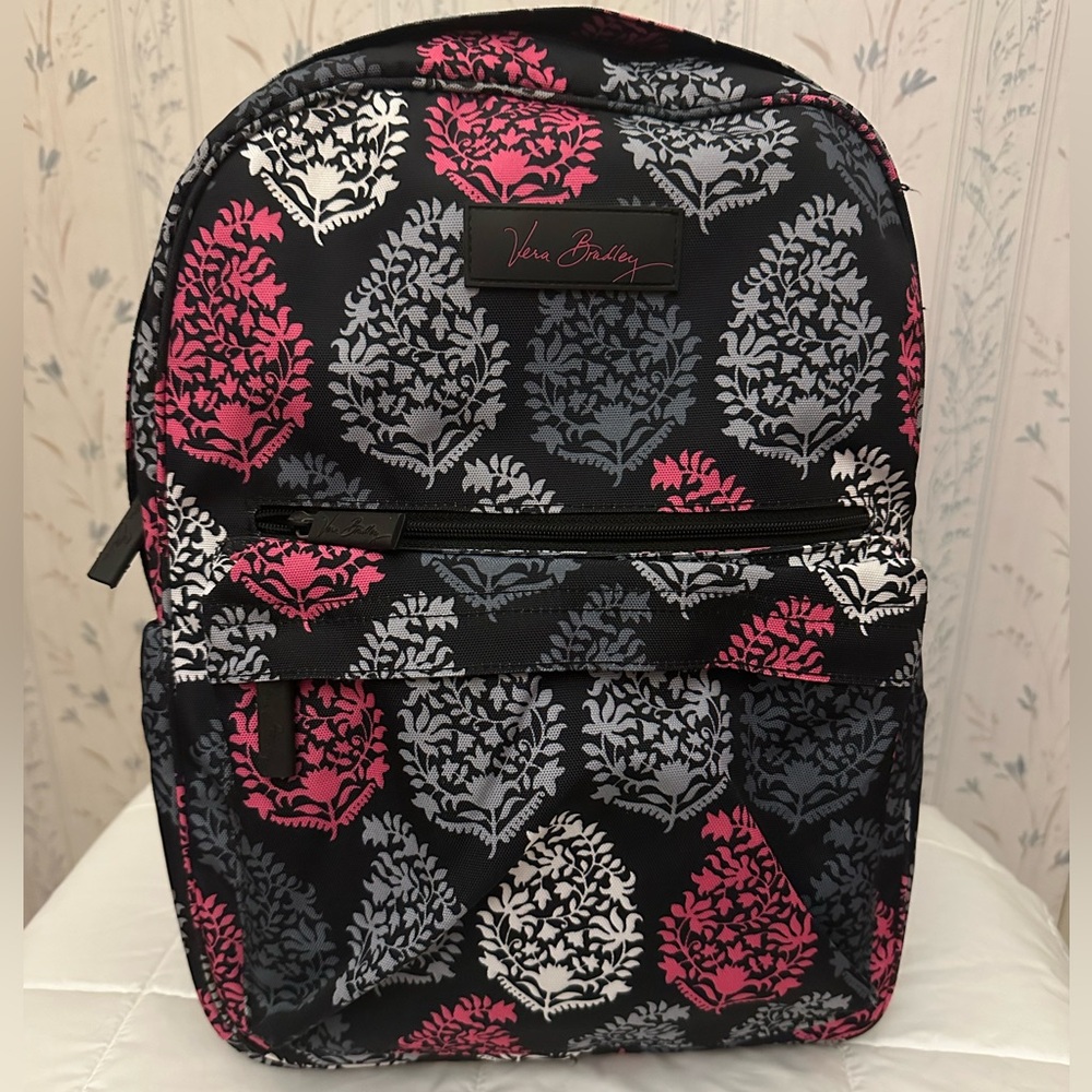 Vera Bradley Black and Pink Patterned Backpack
